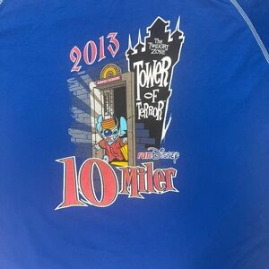 Champion Run Disney Unisex Stitch 2013 Tower Of Terror 10 Miler Blue Small